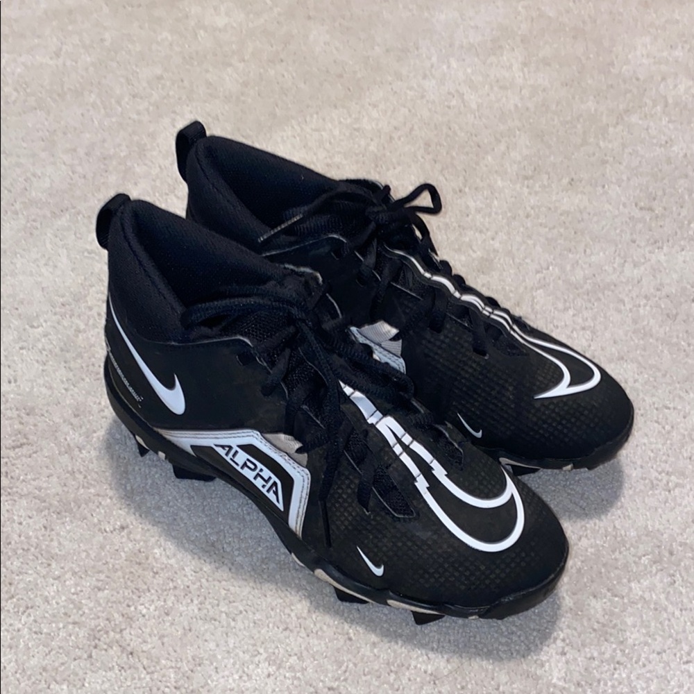 Nike Alpha Black and White Football Cleats